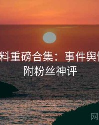 吃瓜爆料重磅合集：事件舆情观察，附粉丝神评